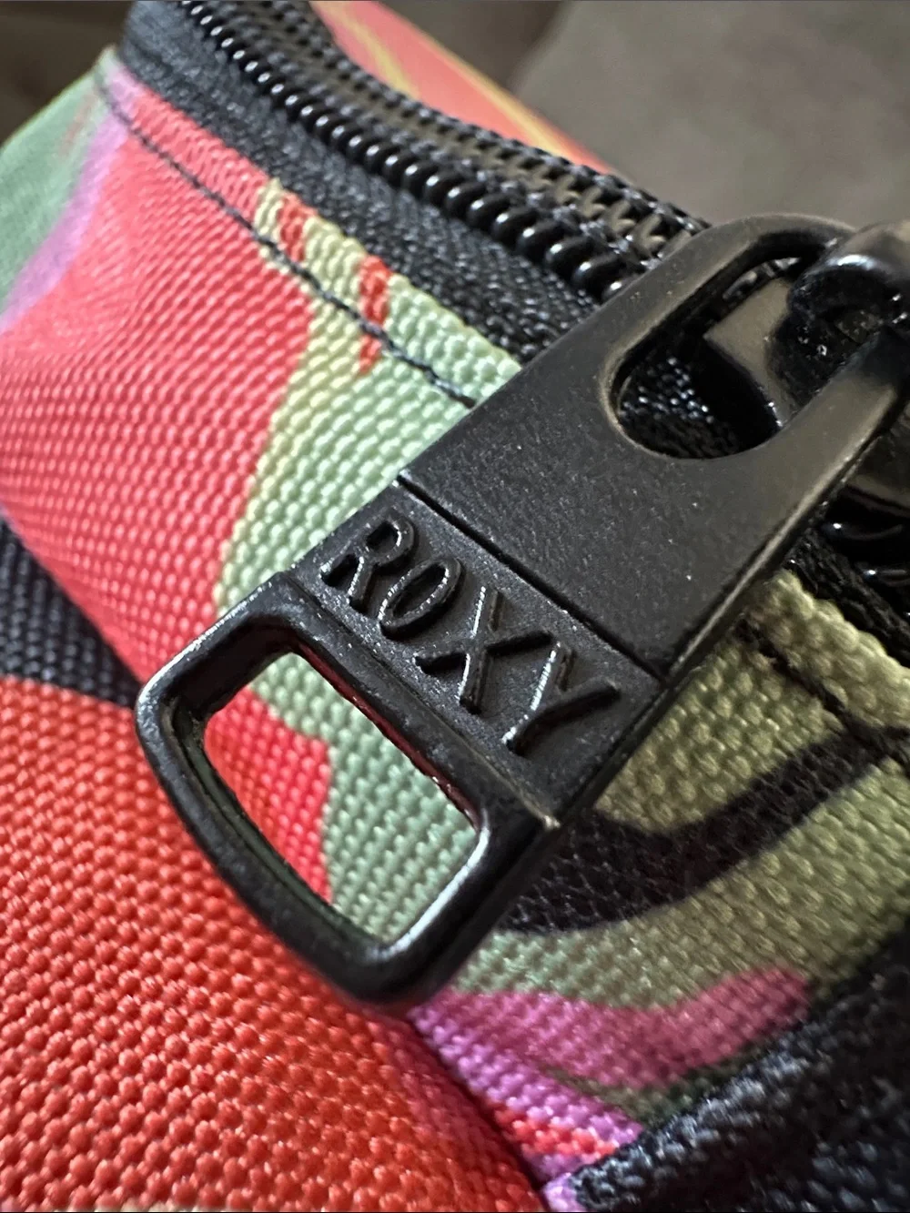 Roxy Floral Canvas Backpack in Black, Pink, Coral and Green